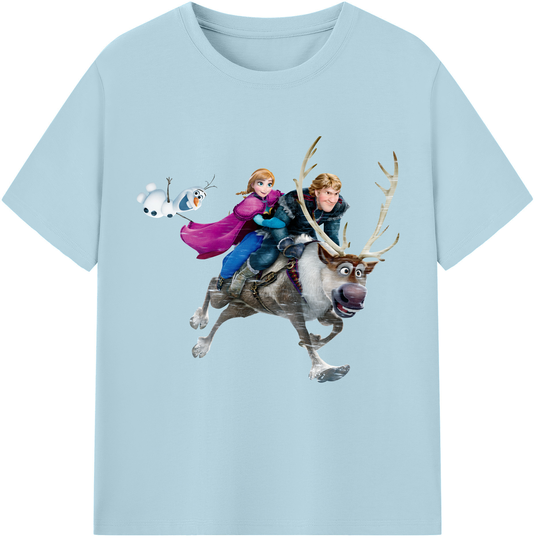 （画像用） アナと雪の女王 アンナ エルサ Frozen Anna Elsa 綿100％半袖Tシャツ（フロントプリント）